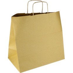 PS111G001 Papiertasche mit Papierkordel EKO PLUS braun glatt - Konditortasche