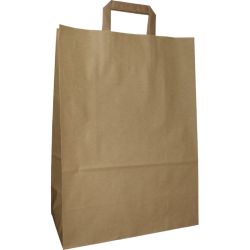PP109G001 Papiertasche mit gefaltetem Papierhenkel, braun glatt