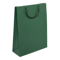 PR303R077 - Papiertasche EKO PRESTIGE mit Textilkordel, dunkelgrün