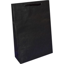 PR302R033 - Papiertasche EKO PRESTIGE mit Textilkordel, schwarz