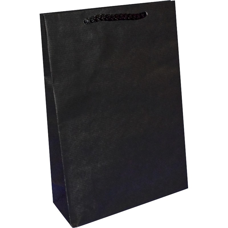 PR302R033 - Papiertasche EKO PRESTIGE mit Textilkordel, schwarz
