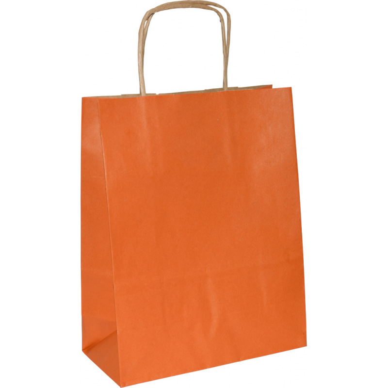 PS301G061 - Papiertasche mit Papierkordel EKO PLUS, braun glatt, vollflächig bedruckt - ORANGE