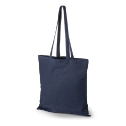 Marineblaue Oeko-Tex STANDARD 100 Baumwolltasche mit langen Henkeln