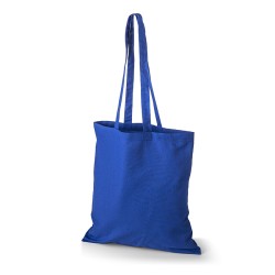 Königsblaue Oeko-Tex STANDARD 100 Baumwolltasche mit langen Henkeln