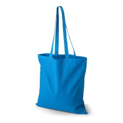 Blaue Oeko-Tex STANDARD 100 Baumwolltasche mit langen Henkeln