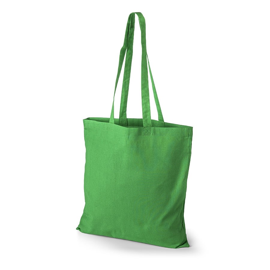 Hellgrüne Oeko-Tex STANDARD 100 Baumwolltasche mit langen Henkeln