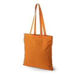 Orangene Oeko-Tex STANDARD 100 Baumwolltasche mit langen Henkeln