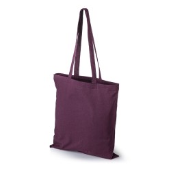 Dunkelrote Oeko-Tex STANDARD 100 Baumwolltasche mit langen Henkeln