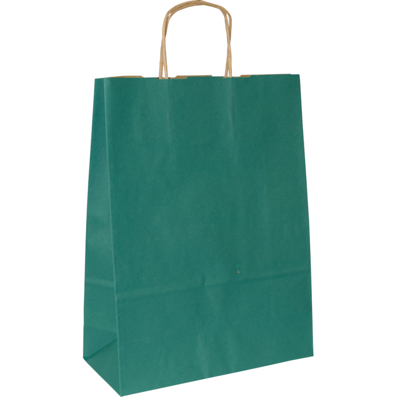 PS303G071 Papiertasche mit Papierkordel EKO PLUS dunkelgrün "A4"