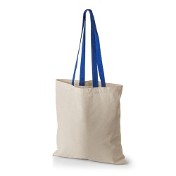 Baumwolltasche mit Kontrasthenkeln natur/royal blau