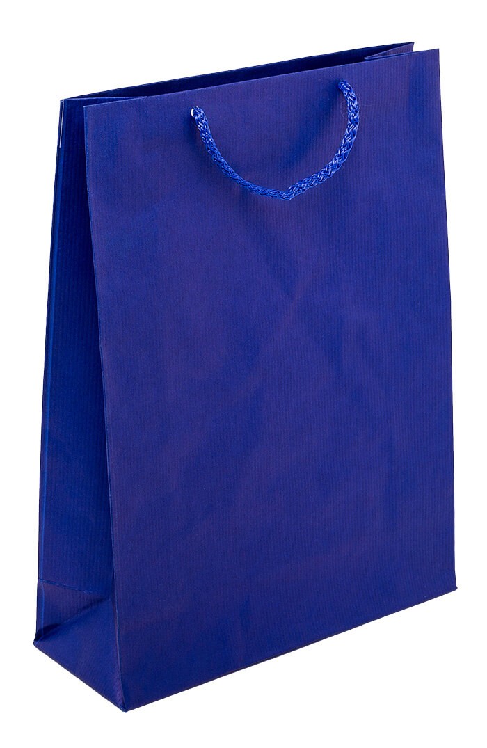 PR303R055 - Papiertasche EKO PRESTIGE mit Textilkordel, marineblau