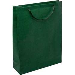PR304R077 - Papiertasche EKO PRESTIGE mit Textilkordel, dunkelgrün