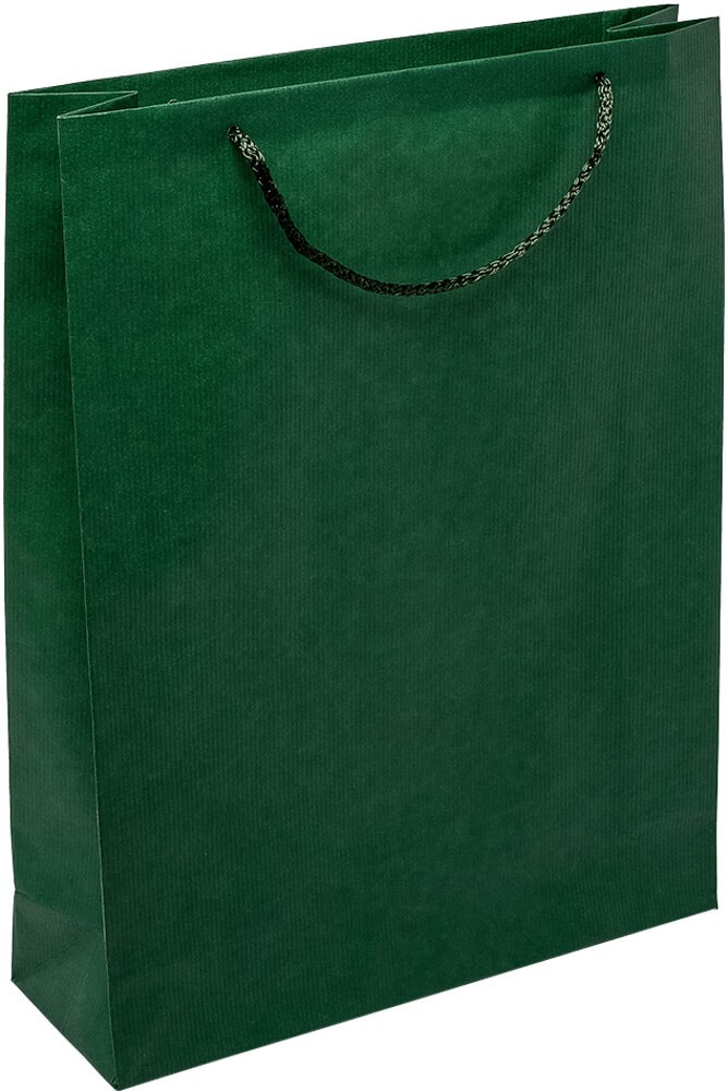 PR304R077 - Papiertasche EKO PRESTIGE mit Textilkordel, dunkelgrün